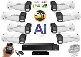 MS AI IP Park 8 kamerový set se switchem 5 Mpix (6185K8B)